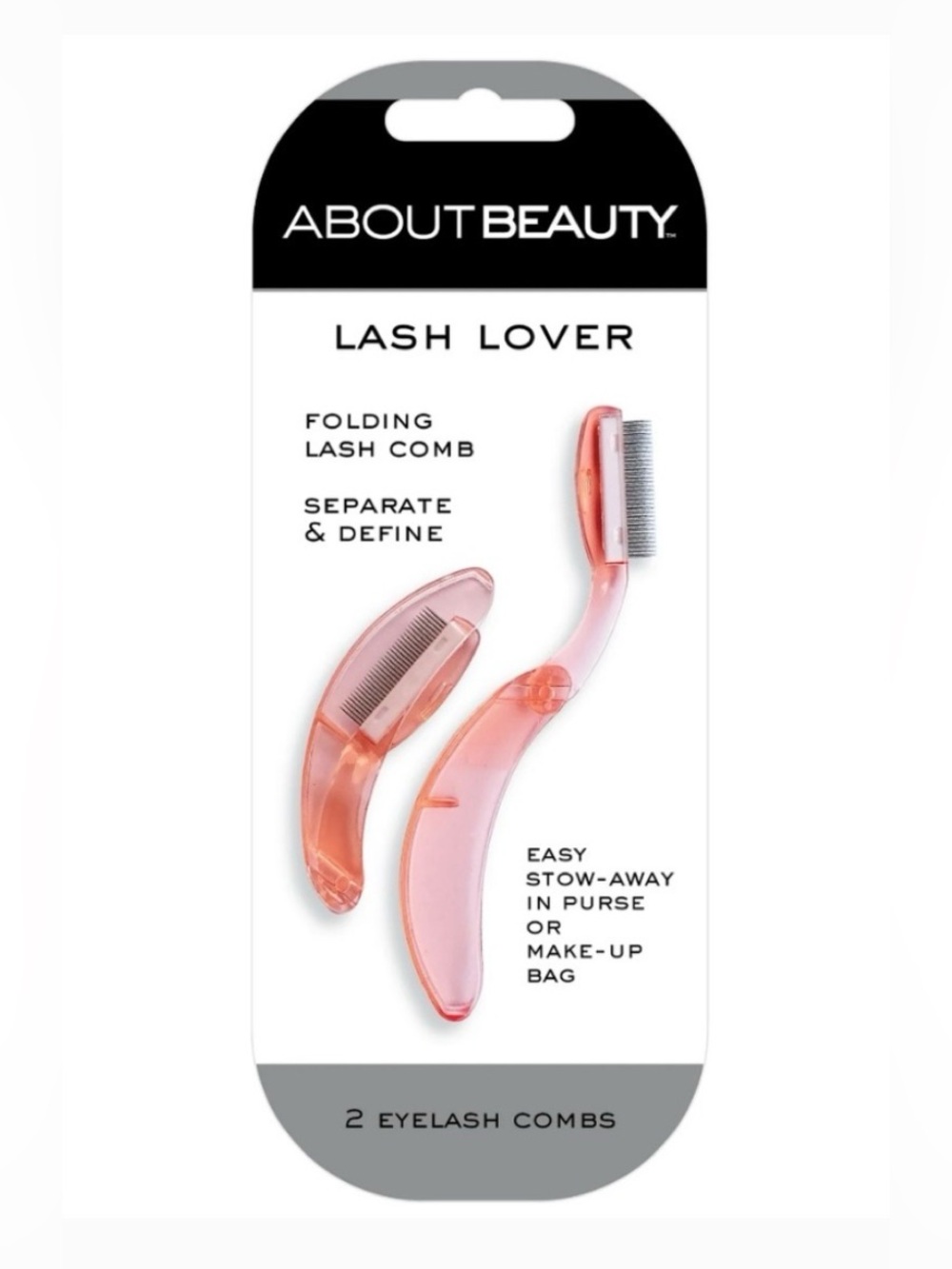 NEW About Beauty Lash Lover Folding Eyelash Comb, 2-count